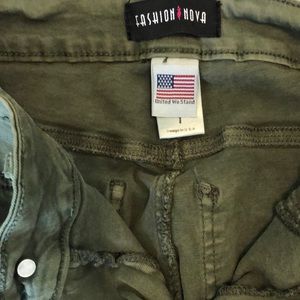 Olive Green stretchy jeggings by FashionNova